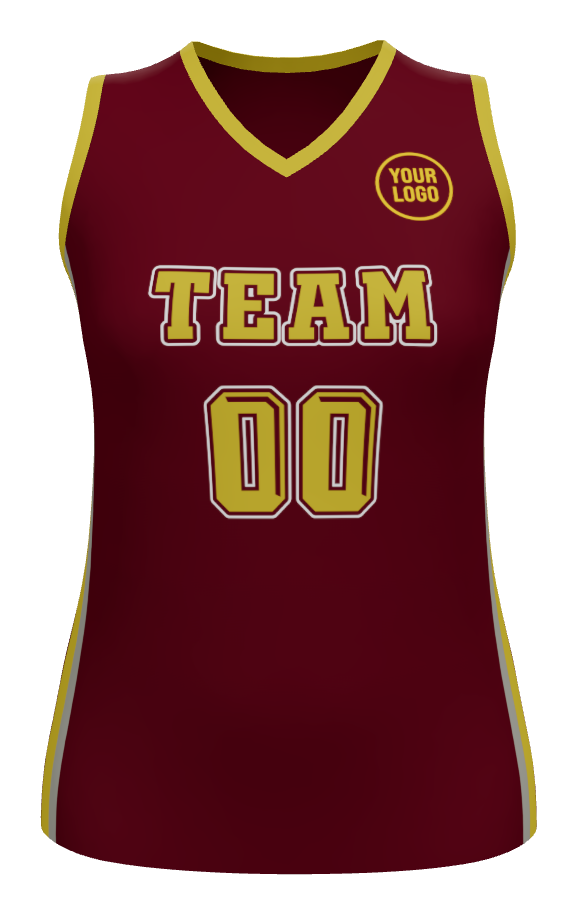 Womens Halfcourt V-Neck Basketball Jersey, design 07